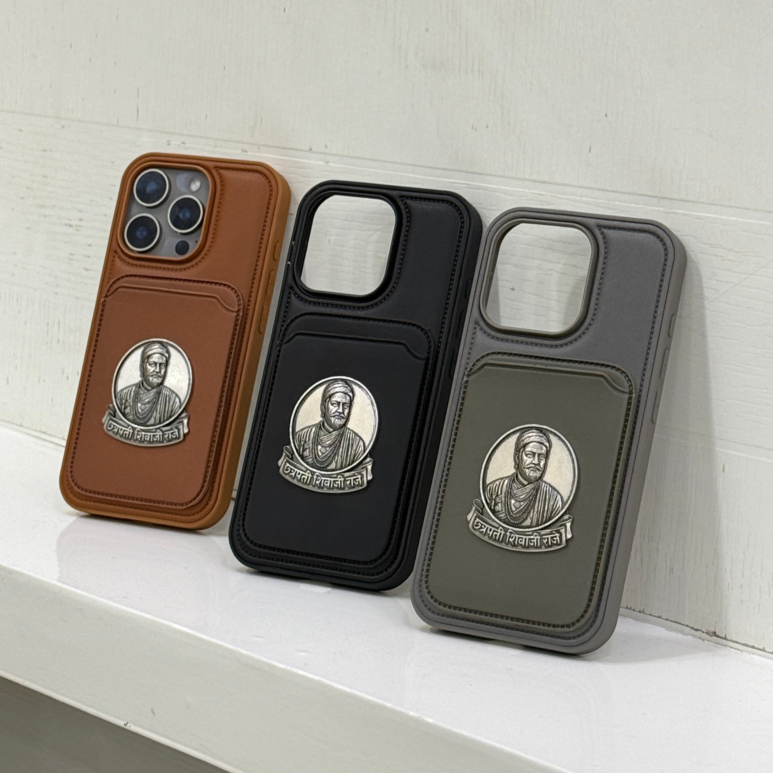 Chhatrapati Shivaji Vegan Leather Case With Wallet - iPhone
